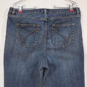 Venezia‎ Jeans Stretch Yellow Dot Stretch Bootcut Size 2 Petite